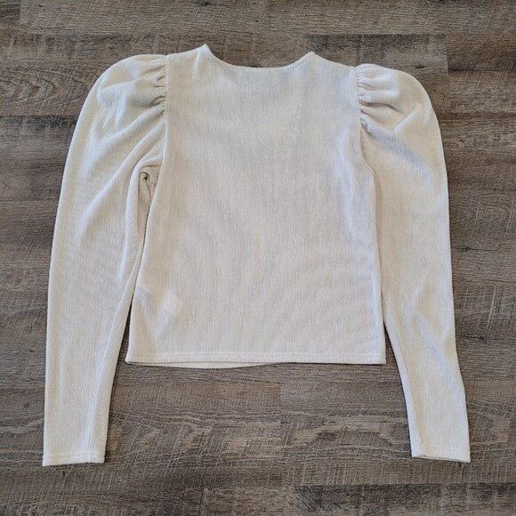 ZARA | Balloon Sleeve Textured Top | Sz. S - Picture 8 of 8